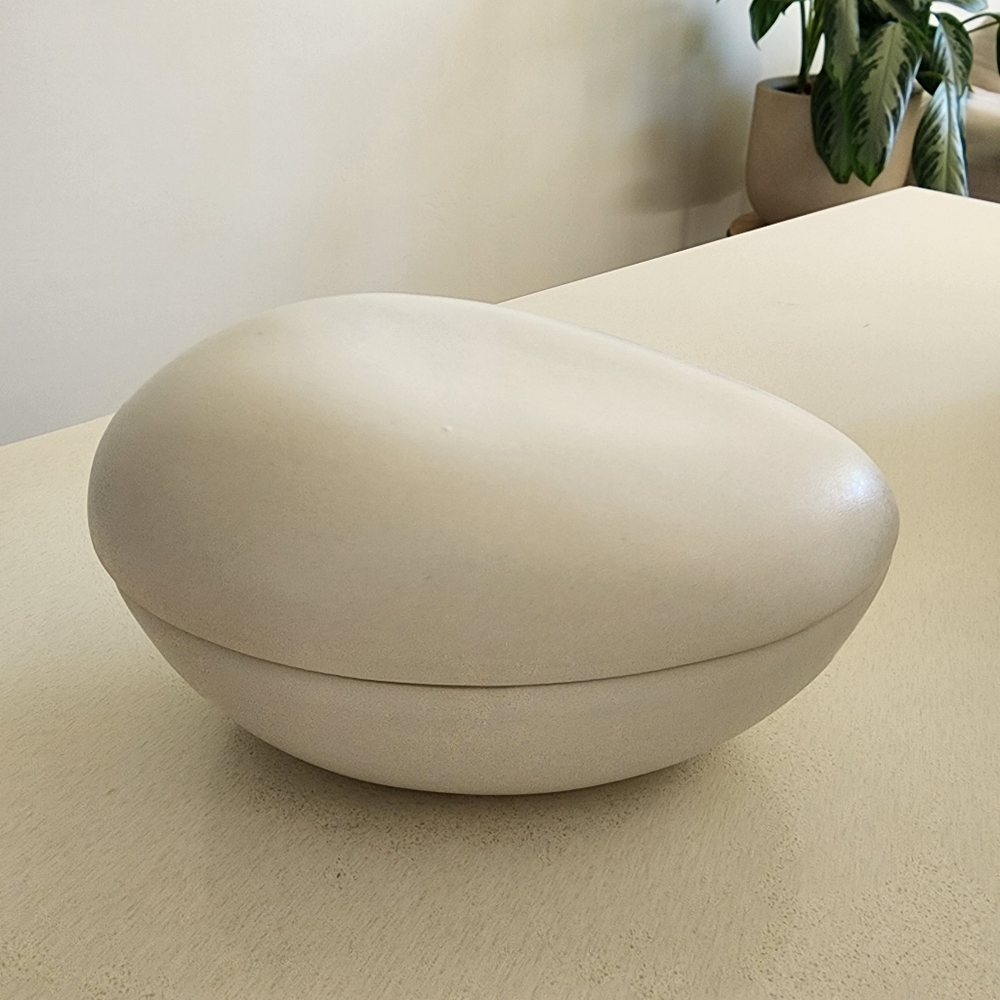 West Elm White Ceramic Decorative Box - Picture 3 of 9